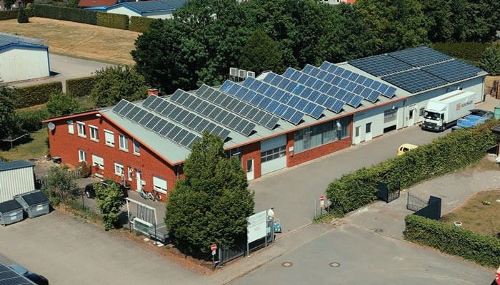 Luftbild der Halle